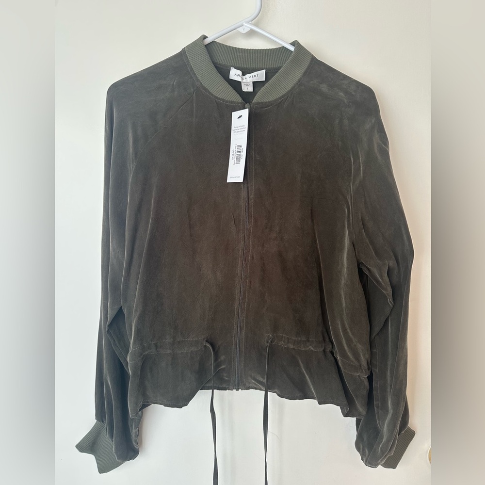 Amour Vert Cupro Bomber Jacket NWT - Picture 4 of 4